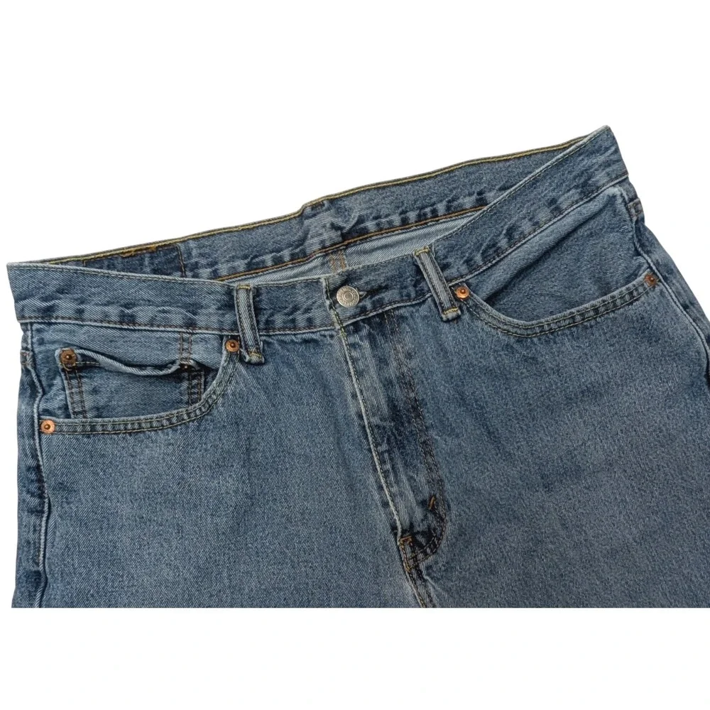 Levi's 505 Regular Fit Straight Leg Blue Wash Denim Jeans Men's‎ Size 36x29